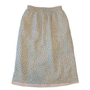 Ernst Strauss Vintage Union Made 70s 80s Silk Pink Grey Print Skirt 8